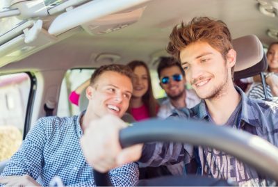 students driving