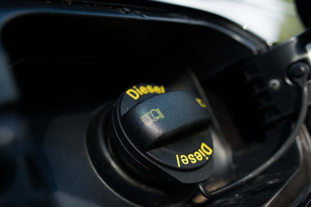 Diesel fuel cap on new diesel car